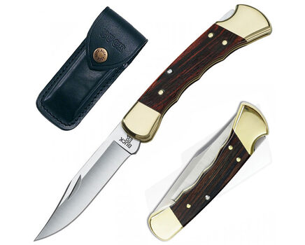 Купите складной нож Buck 110 Folding Hunter с выемками под пальцы 420HC 0110BRSFG в Твери в нашем интернет-магазине