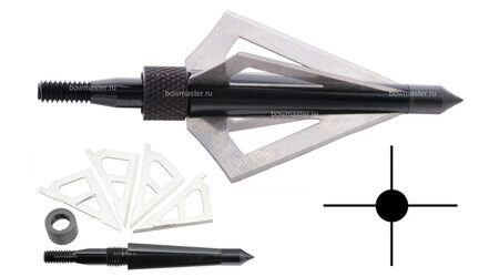 купите Наконечники охотничьи Man-kung MK-4BAL фиксированные, 100 гран, 4 лезвия (3 шт.) в Твери