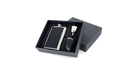 купите Подарочный набор: фляга походная для спиртного S.Quire 1508YGB, 3 стаканчика и воронка в Твери