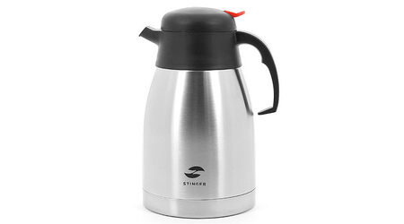 купите Термо-кофейник серебристый c чёрными вставками 1,5 л Stinger HY-CP301-1 в Твери