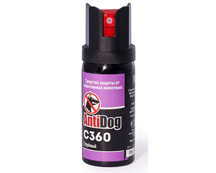 Купите перцовый газовый баллончик струйно-гелевый C360 65 мл для самообороны от собак в интернет-магазине