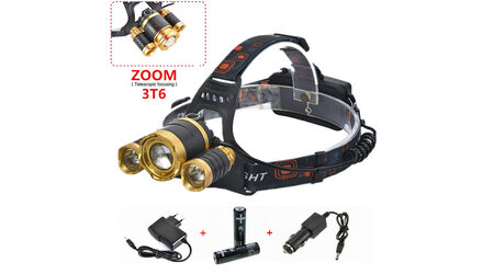 купите Светодиодный налобный фонарь Boruit HL-006 (Cree XML T6 + 2 Q5) 2200 люмен в Твери