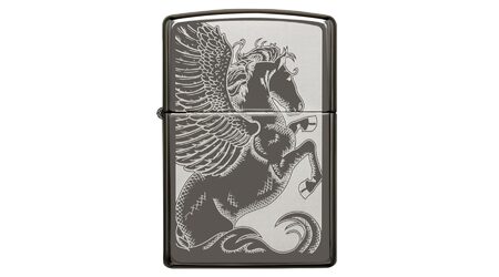 купите Зажигалка Zippo 28802 2-Sided Pegasus Black Ice (тонированный цирконием зеркальный хром, гравировка Пегаса с обеих сторон, орнамент) в Твери